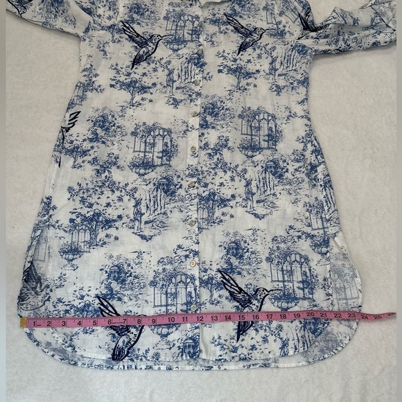 Chico's Blue and White Midi Dress with Chic Style Size 1 or Small - Picture 12 of 16